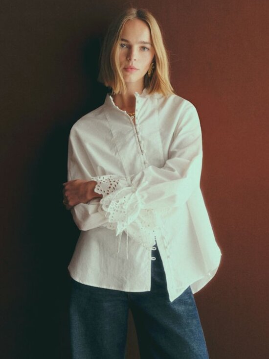 Sezane Tops - Sezane Faria Blouse in Ecru Size 10 (FR 42)